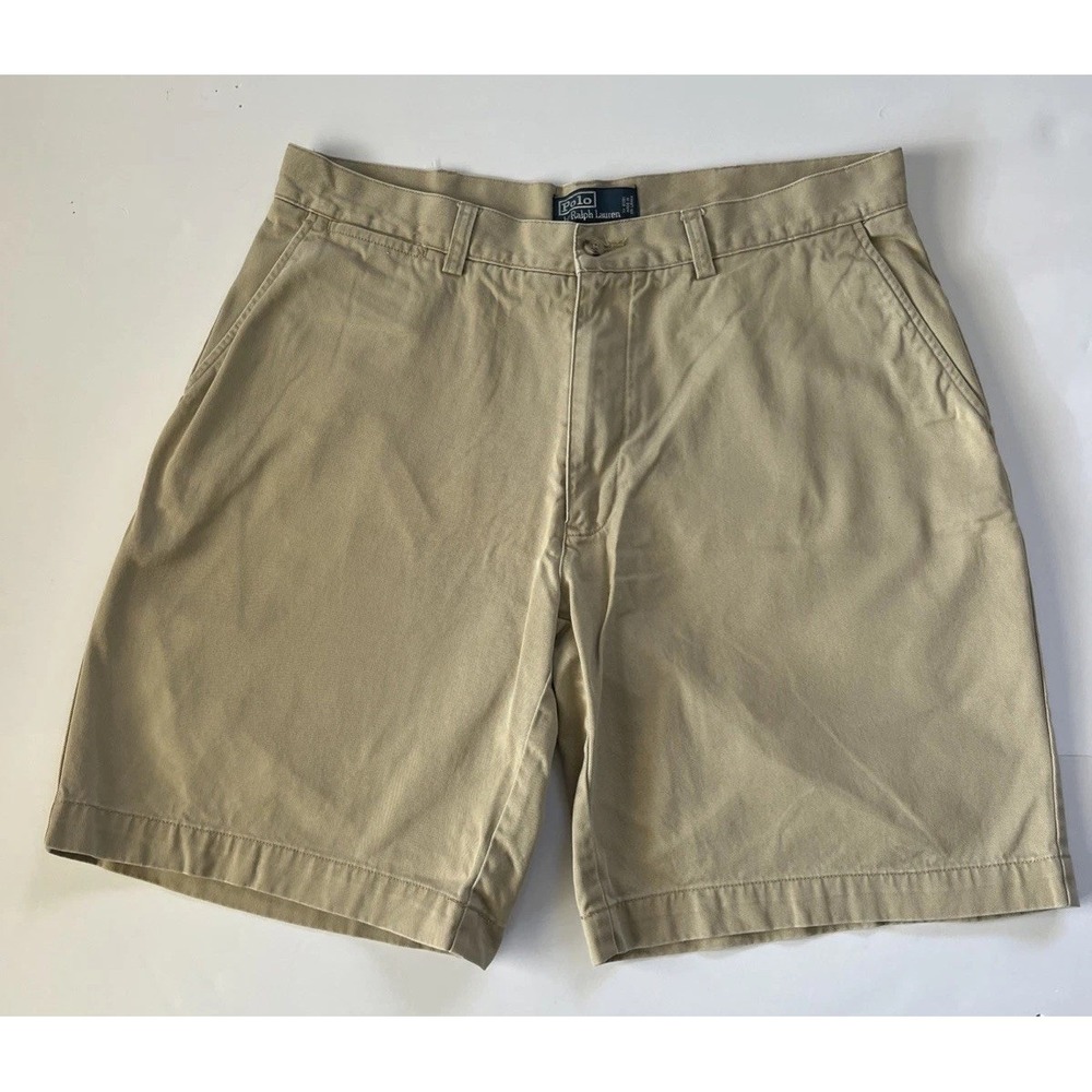 Polo Ralph Lauren Shorts Size 35 Khaki Cotton Prospect Classic Chino Golf Summer